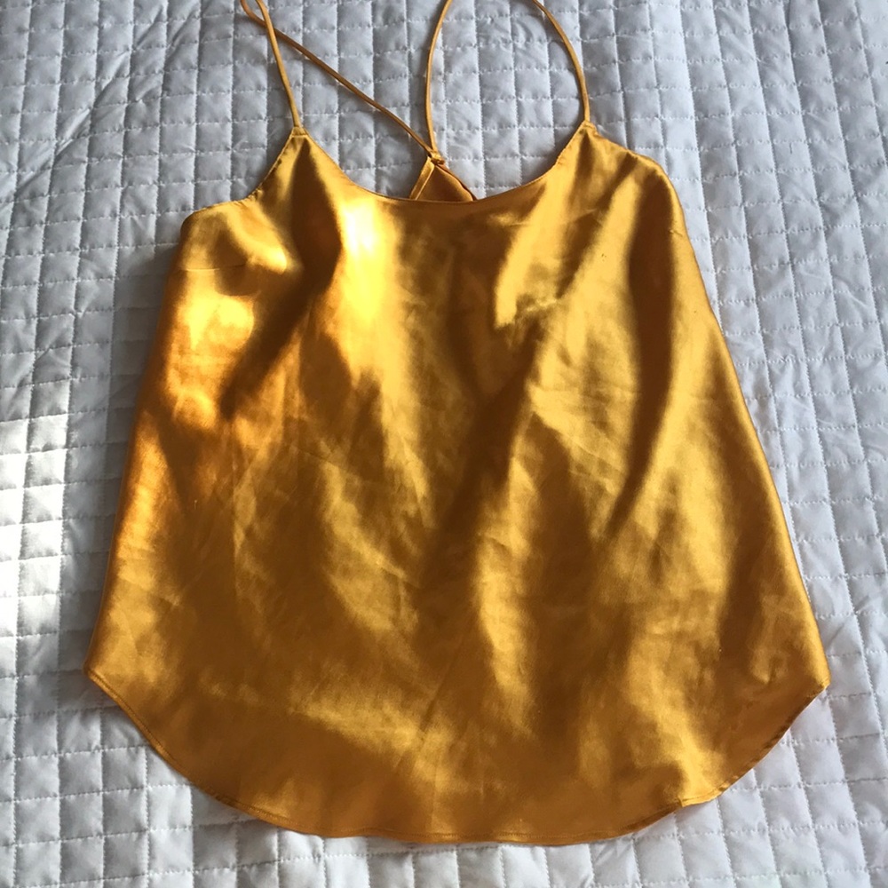 Golden Victoria’s Secret cross strap top